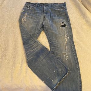 Men’s Buckle 1892 Jeans Distressed 36x34 Great Worn Condition